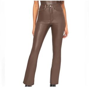NWT - WeWoreWhat Vegan Leather Ankle Flare Pant in Brown